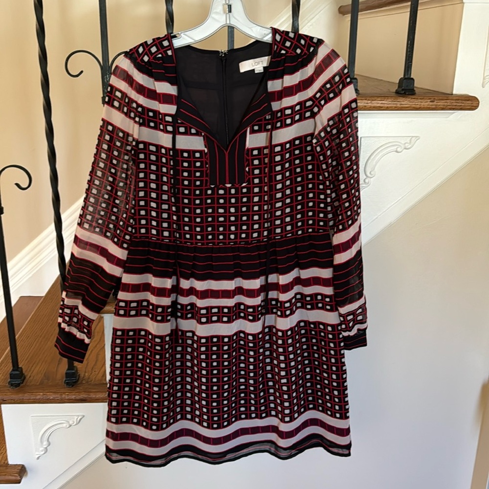 Loft Pattern Dress, Size XS